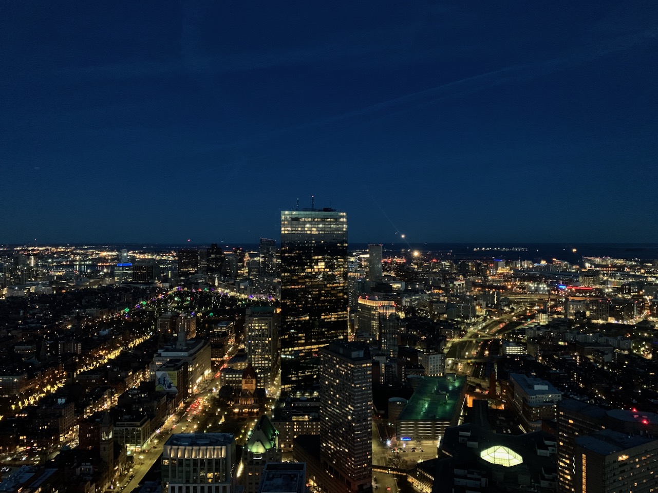 Downtown Boston, after sunset